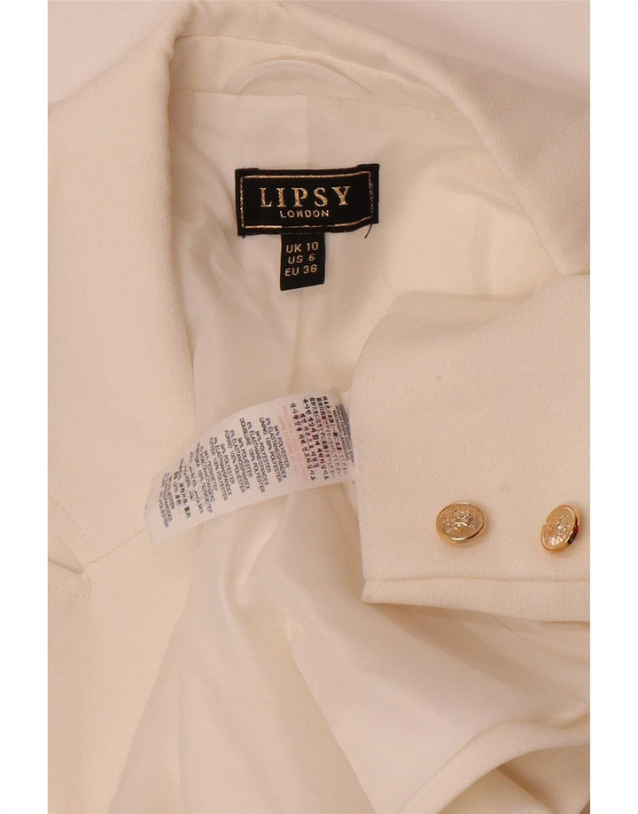 Lipsy Womens Open Blazer Jacket UK 10 Small White Polyester