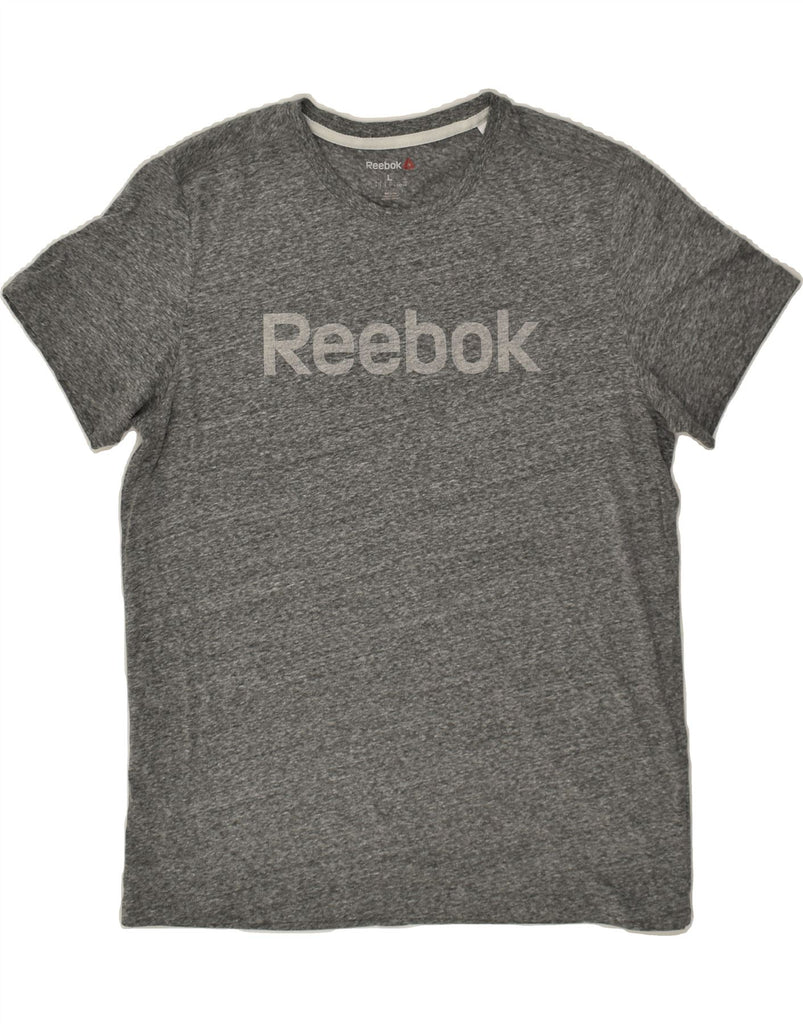 REEBOK Mens Graphic T-Shirt Top Large Grey Cotton | Vintage Reebok | Thrift | Second-Hand Reebok | Used Clothing | Messina Hembry 