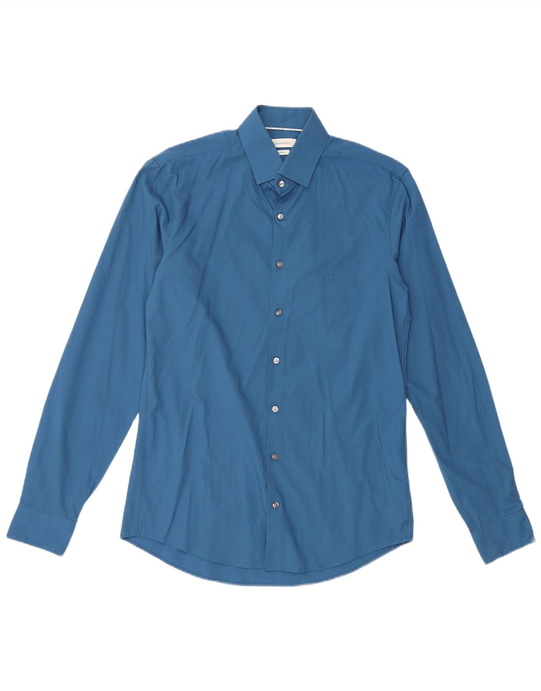 CALVIN KLEIN Mens Slim Fit Shirt Size 38 15 Medium Blue Cotton