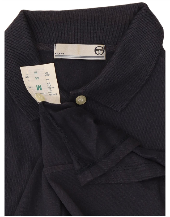 SERGIO TACCHINI Womens Polo Shirt UK 12 Medium Navy Blue Cotton