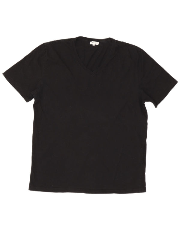 Reiss Womens T-Shirt Top UK 18 XL Black Cotton