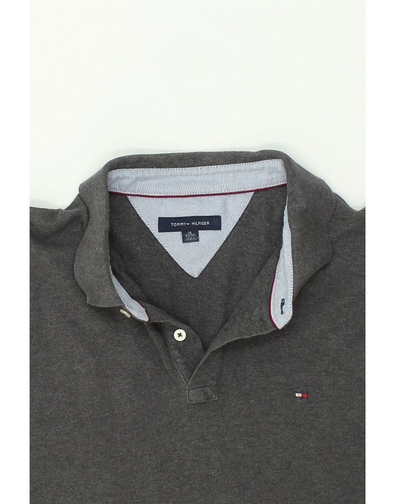 TOMMY HILFIGER Mens Tall Polo Shirt XL Grey | Vintage Tommy Hilfiger | Thrift | Second-Hand Tommy Hilfiger | Used Clothing | Messina Hembry 