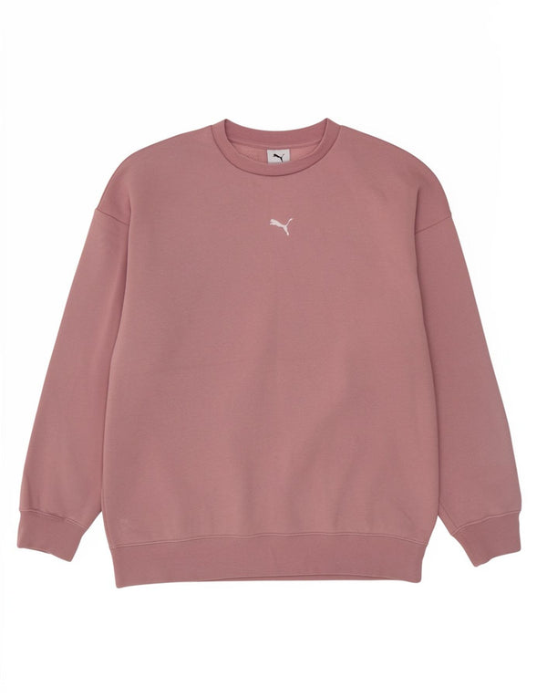 Puma Womens Oversized Sweatshirt Jumper UK 10 Small Pink Cotton