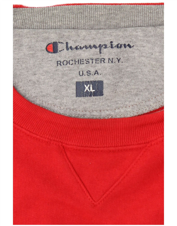 CHAMPION Mens Graphic Sweatshirt Jumper XL Red