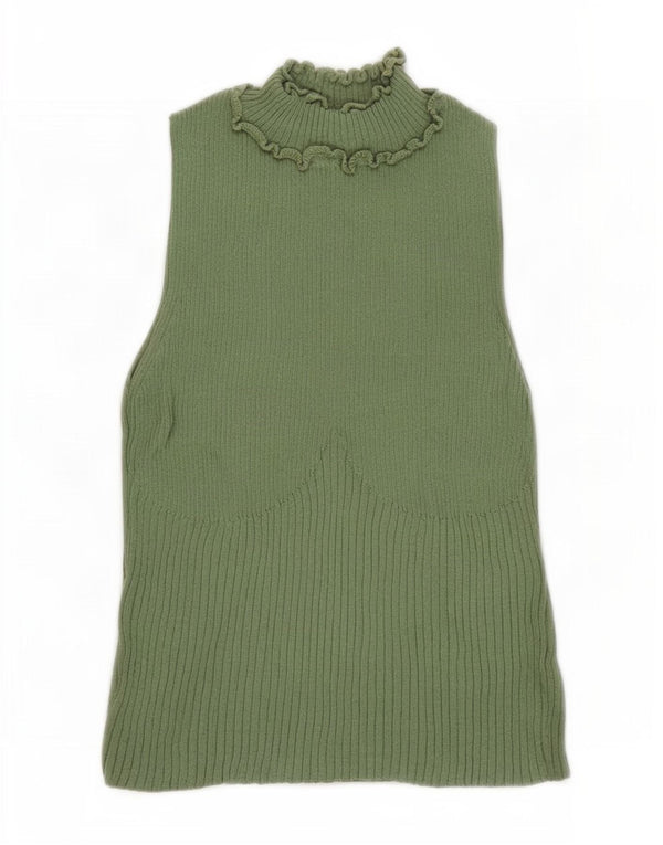 Topshop Womens Crop Vest Top UK 8 Small Green