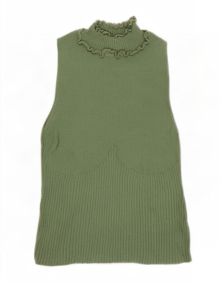 Topshop Womens Crop Vest Top UK 8 Small Green