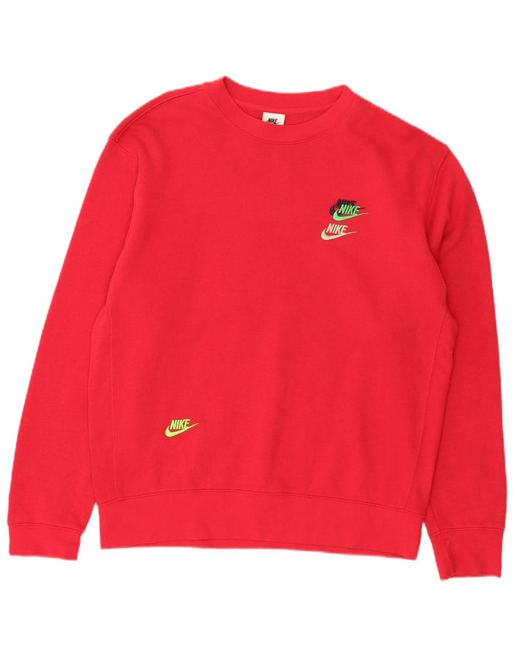 Nike Mens Sweatshirt Jumper Medium Red Cotton