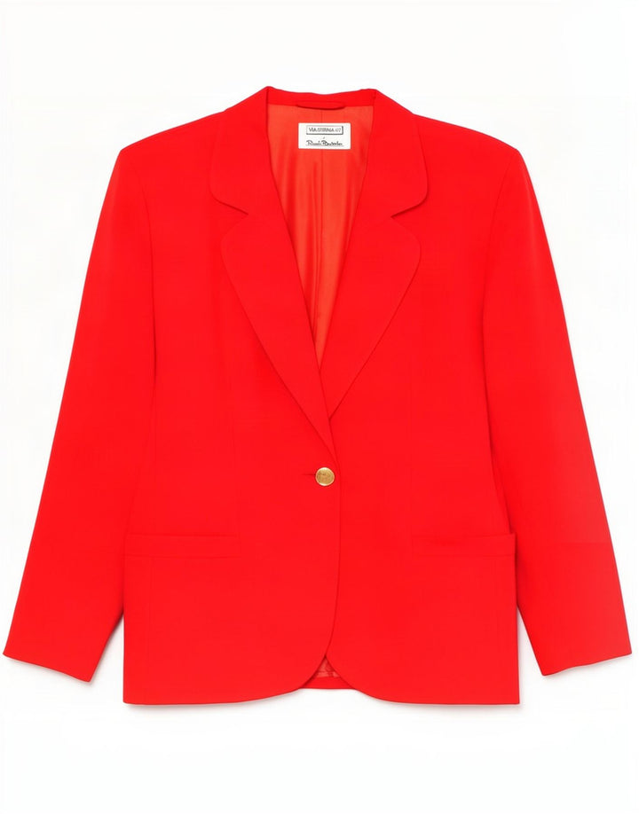 Renato Balestra Womens 1 Button Blazer Jacket UK 14 Medium Red