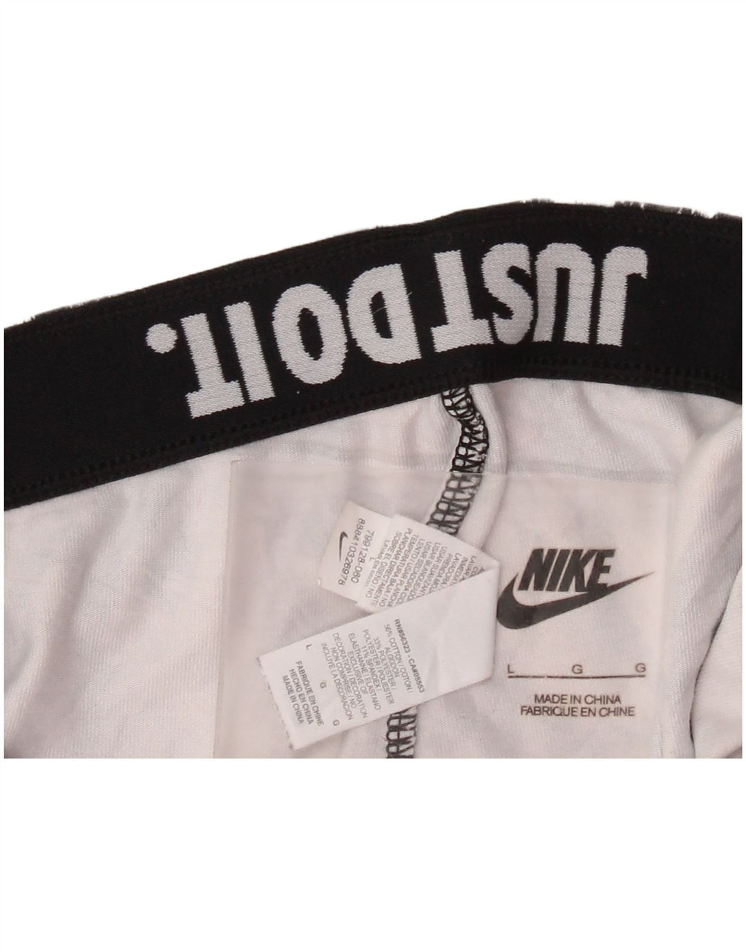 NIKE Womens Leggings UK 16 Large  Black Camouflage Cotton