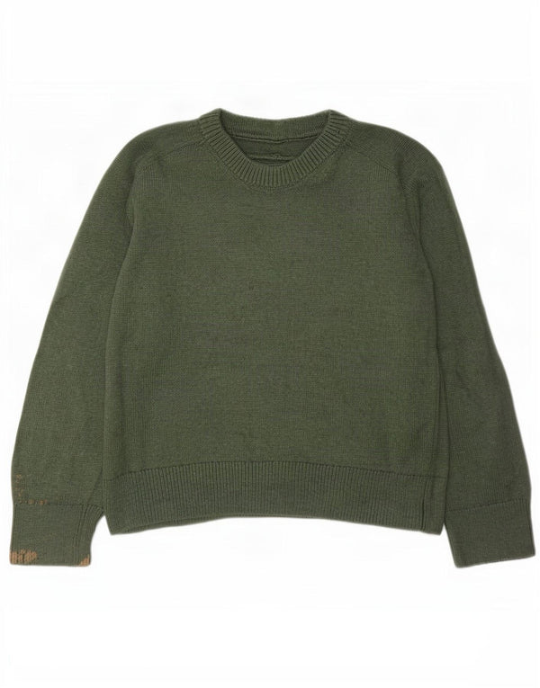 Abercrombie & Fitch Mens Crew Neck Jumper Sweater Small Green Cotton