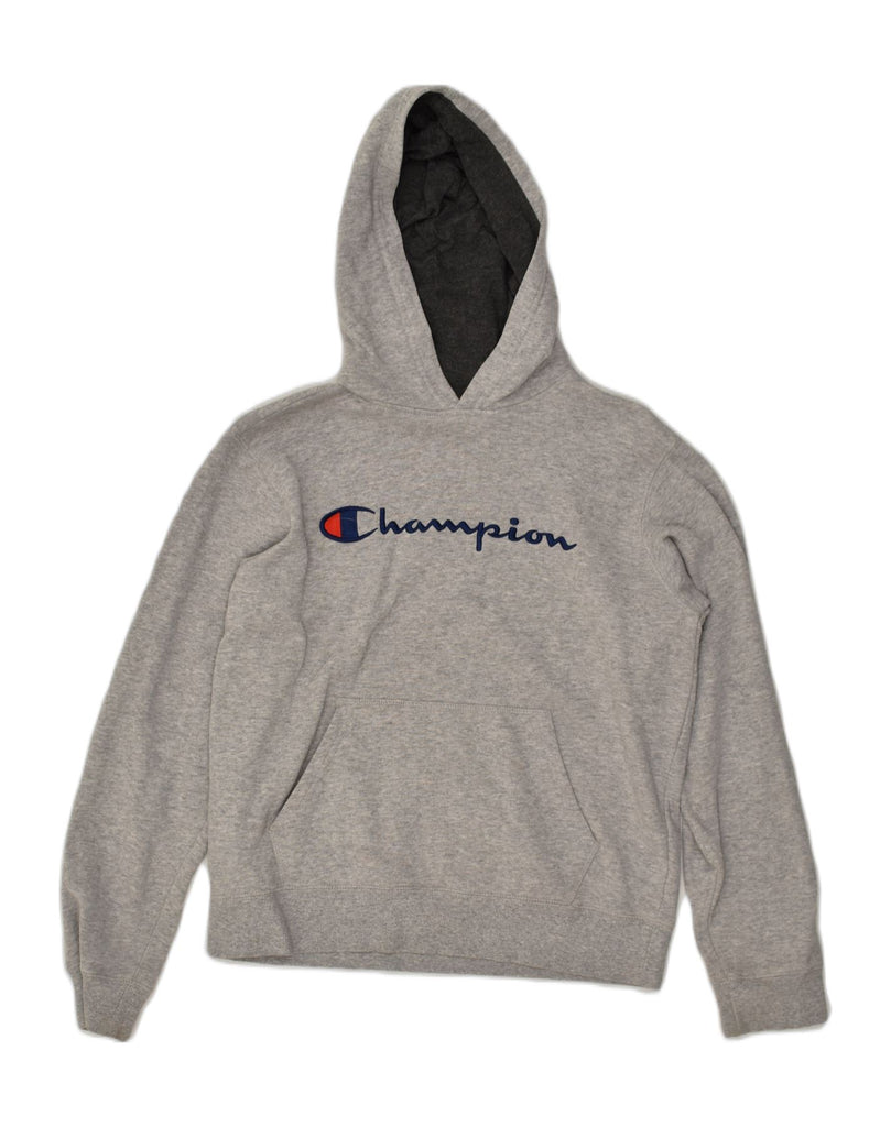 CHAMPION Womens Graphic Hoodie Jumper UK 18 XL Grey Cotton | Vintage Champion | Thrift | Second-Hand Champion | Used Clothing | Messina Hembry 