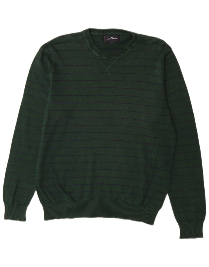 MARKS & SPENCER Mens Blue Harbour Crew Neck Jumper Sweater Medium Green
