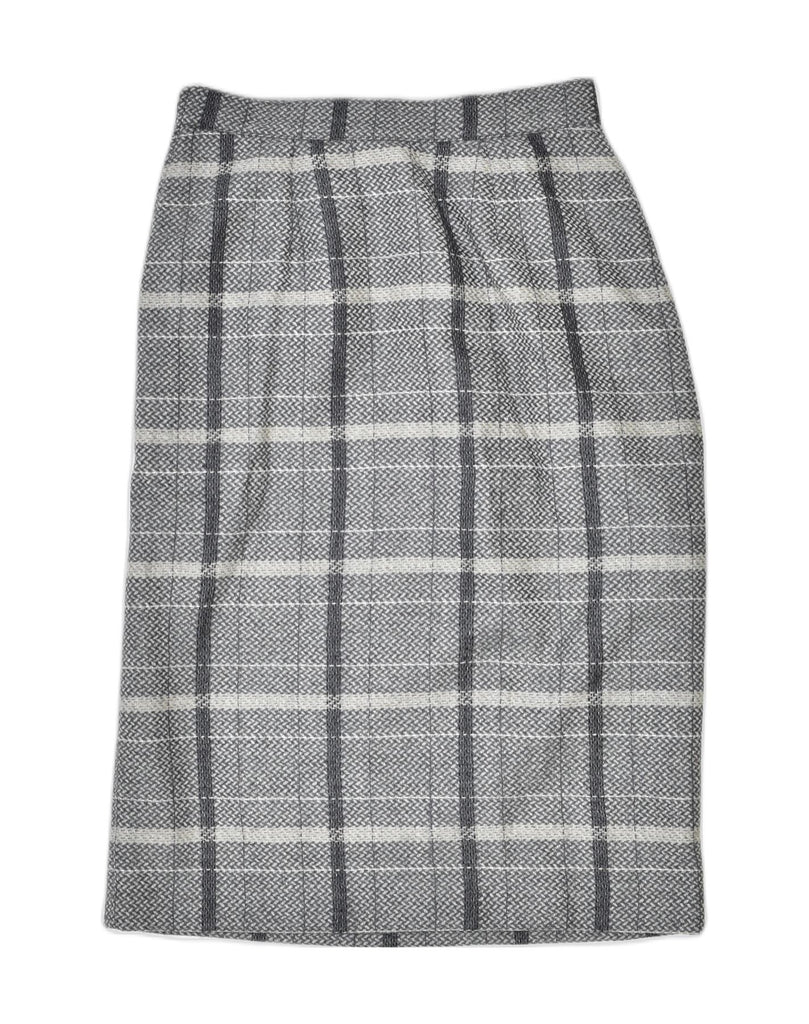 VINTAGE Womens Pencil Skirt IT 44 Medium W29 Grey Check Wool | Vintage | Thrift | Second-Hand | Used Clothing | Messina Hembry 