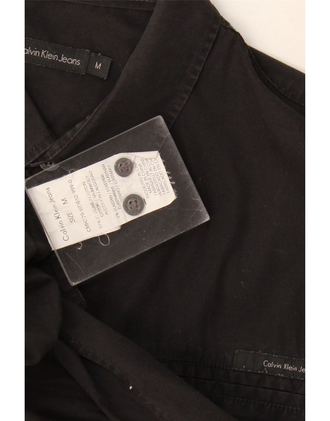 Calvin Klein Mens Shirt Medium Black Cotton