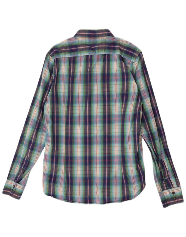 Ted Baker Mens Shirt Size 3 Medium Multicoloured Check Cotton