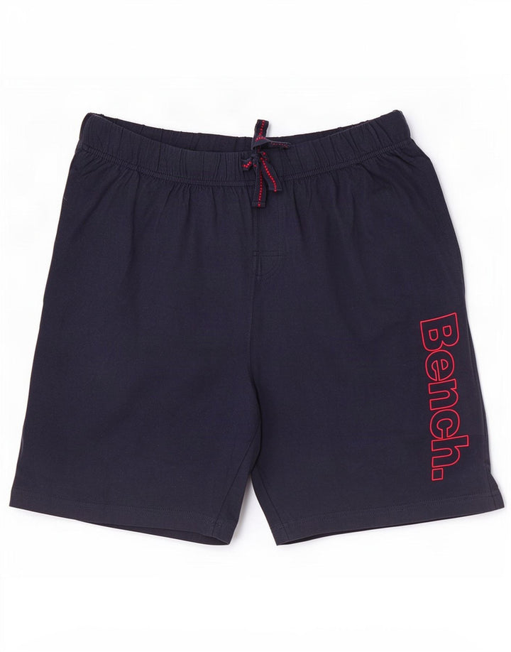 Bench Mens Graphic Sport Shorts Medium Navy Blue Cotton