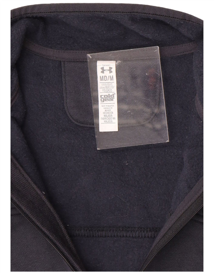 UNDER ARMOUR Mens Cold Gear Zip Neck Sweatshirt Jumper Medium Navy Blue