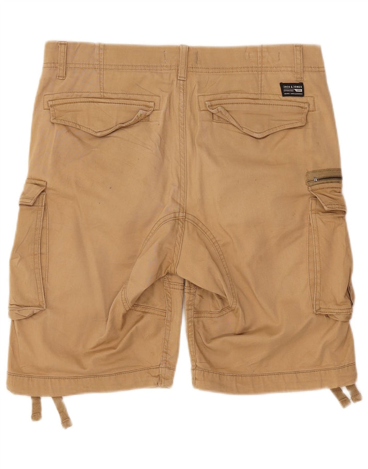JACK & JONES Mens Cargo Shorts Small W32  Beige Cotton