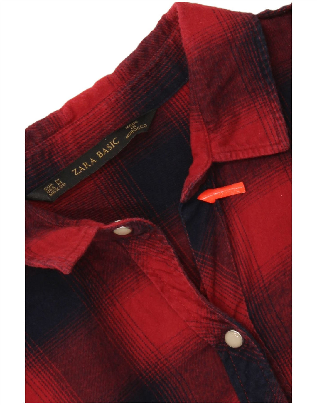 Zara Womens Military Flannel Shirt UK 12 Medium Red Check