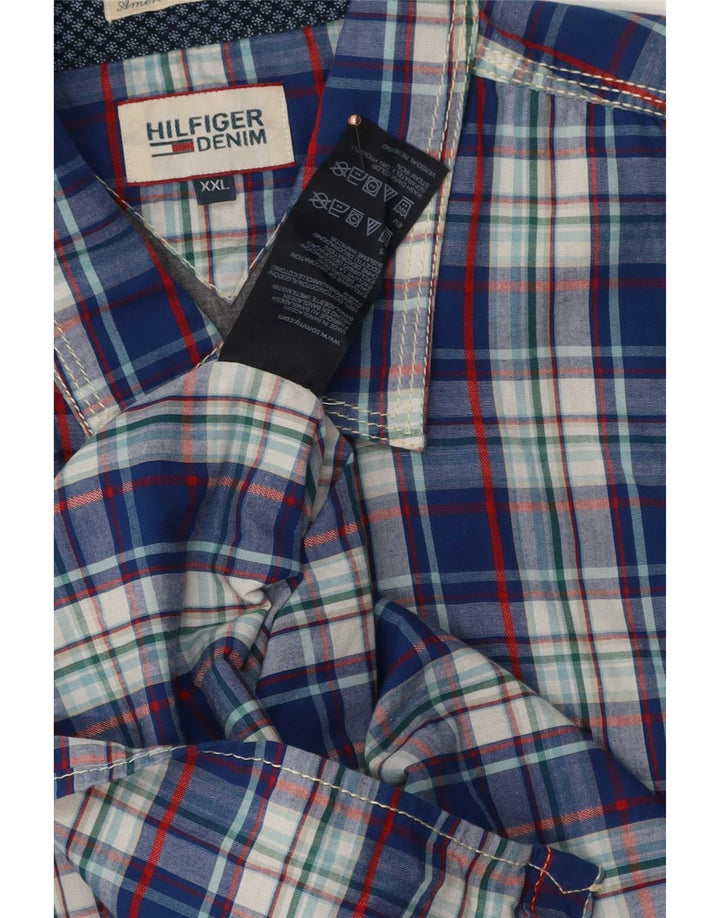 Tommy Hilfiger Mens Shirt 2XL Blue Check Cotton
