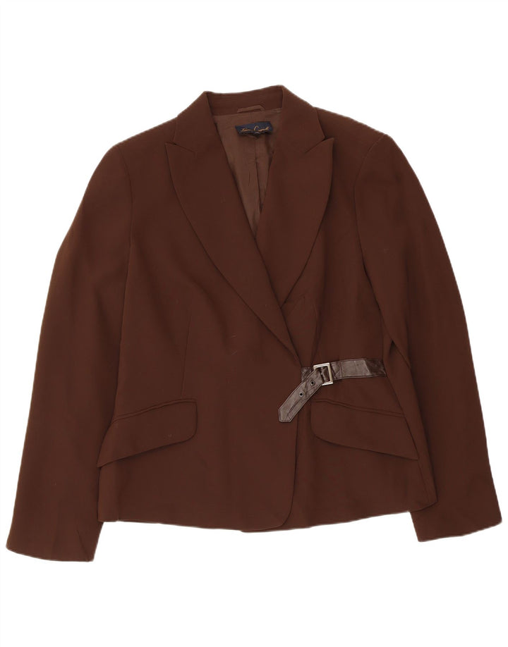 LUISA SPAGNOLI Womens Blazer Jacket IT 48 XL Brown Polyester