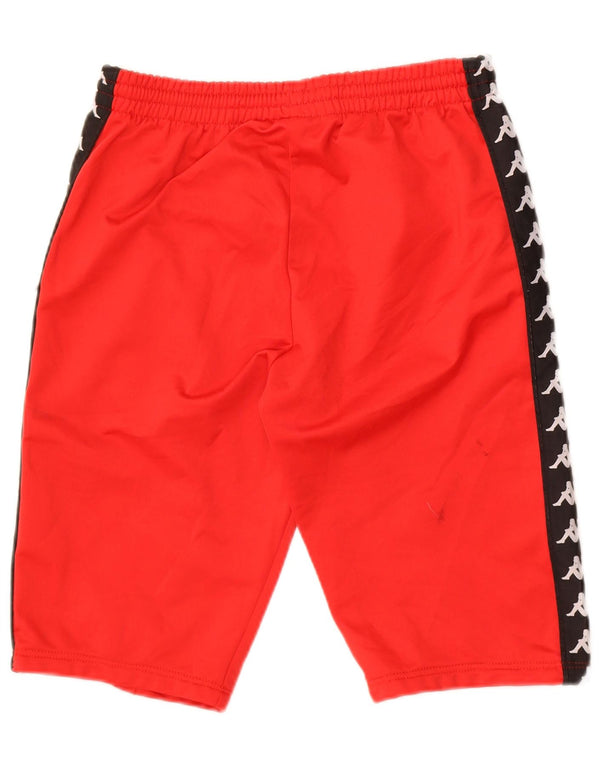 Kappa Mens Graphic Sport Shorts Small  Red Colourblock Polyester