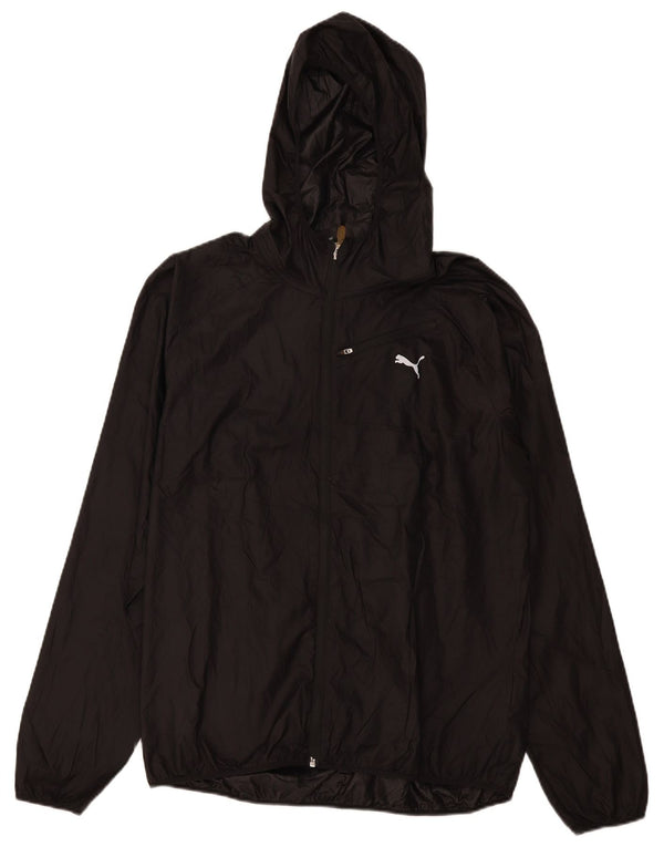 Puma Womens Hooded Rain Jacket UK 16 Large Black Polyester