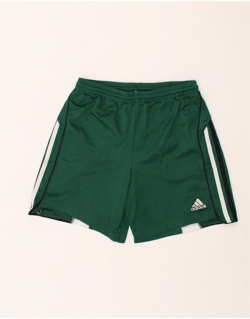 ADIDAS Boys Graphic Sport Shorts 13-14 Years Green Colourblock Polyester | Vintage Adidas | Thrift | Second-Hand Adidas | Used Clothing | Messina Hembry 