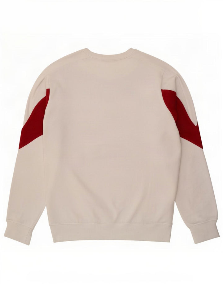 Champion Mens Sweatshirt Jumper Medium White Colourblock Cotton