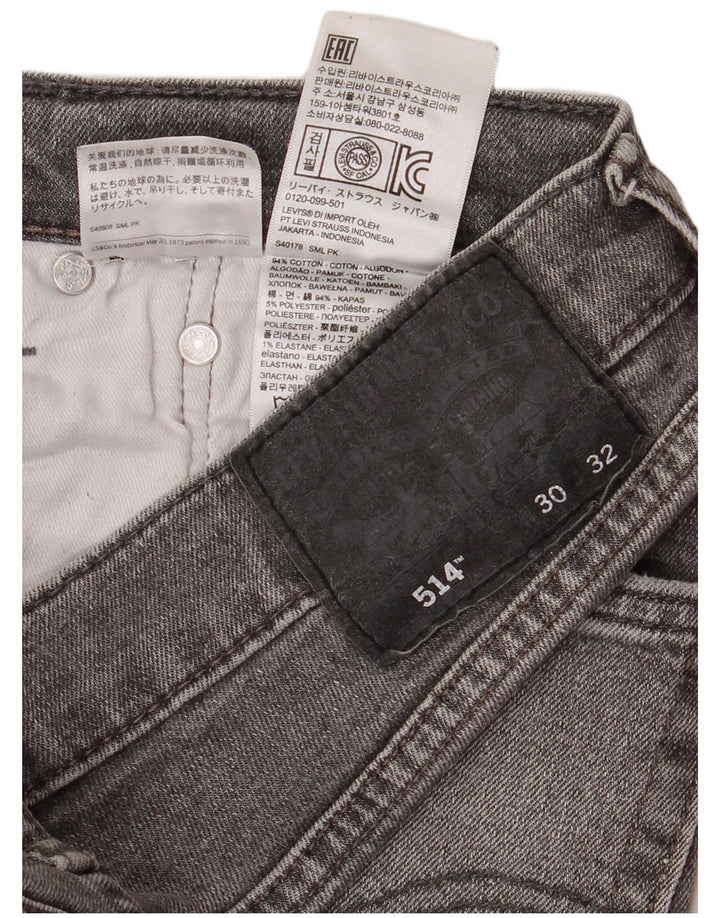Levi's Mens 514 Straight Jeans Size 30 W30 L32 Grey Cotton