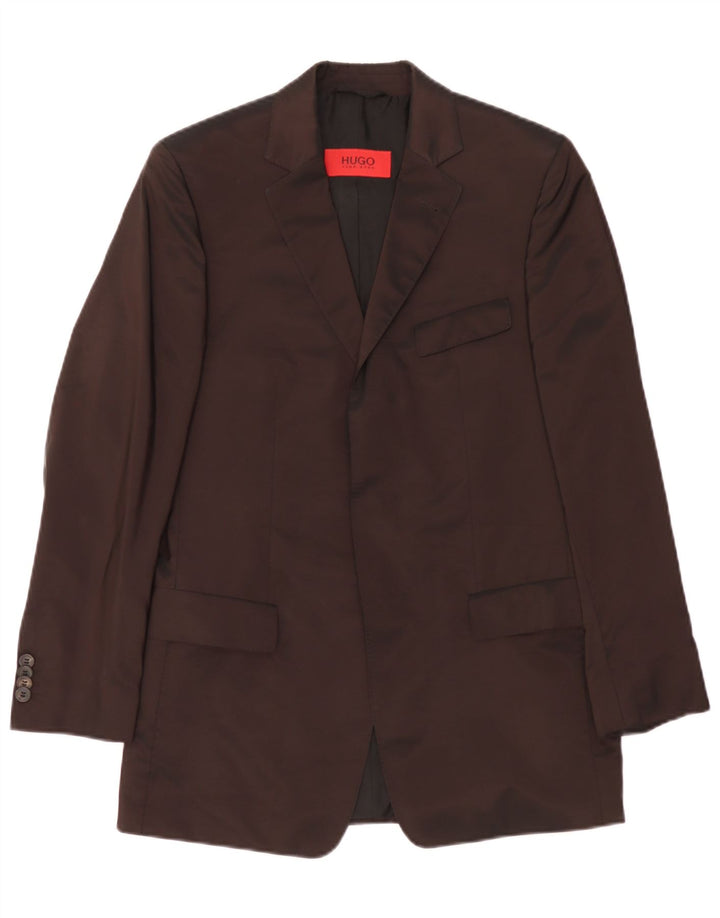 Hugo Boss Mens Blazer Jacket EU 44 XS Brown Acetate