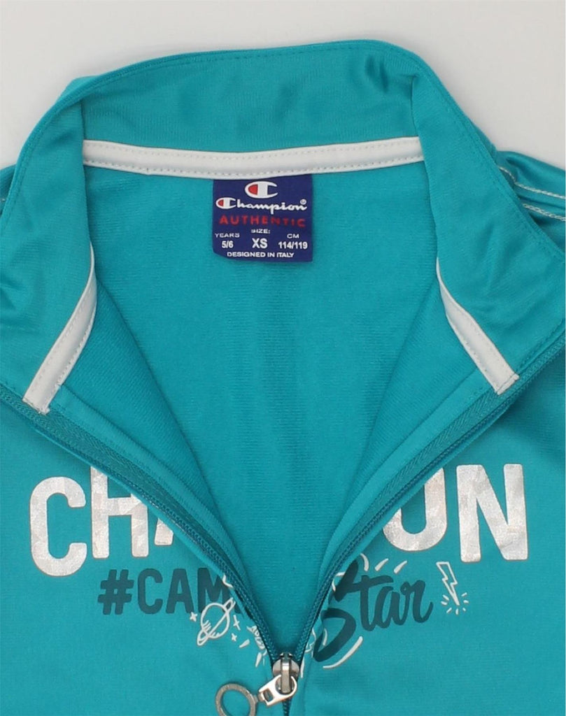 CHAMPION Girls Graphic Tracksuit Top Jacket 5-6 Years XS Blue | Vintage Champion | Thrift | Second-Hand Champion | Used Clothing | Messina Hembry 