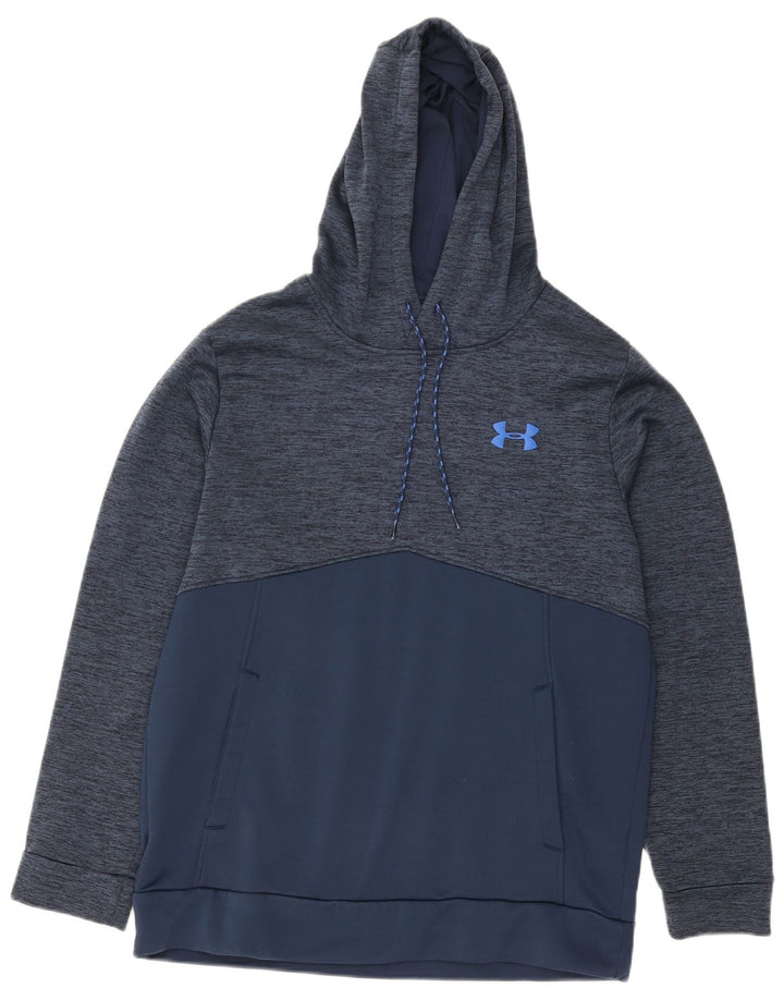 Under Armour Mens Cold Gear Hoodie Jumper Medium Navy Blue Flecked