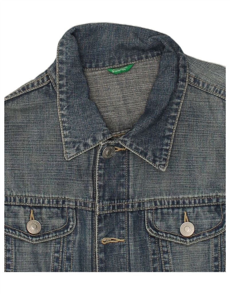 BENETTON Womens Denim Jacket UK 14 Medium Blue Cotton | Vintage Benetton | Thrift | Second-Hand Benetton | Used Clothing | Messina Hembry 