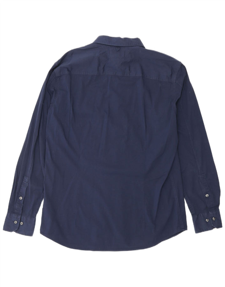 TOMMY HILFIGER Mens Slim Fit Shirt XL Navy Blue Cotton