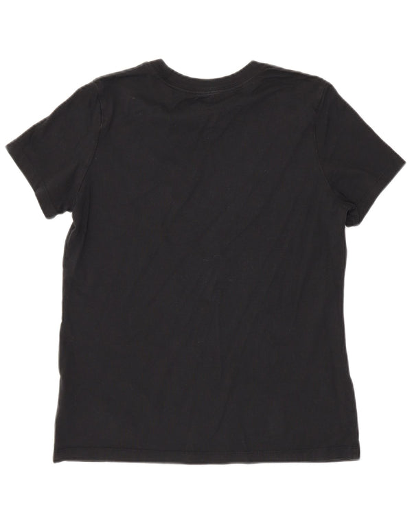 Nike Womens Graphic T-Shirt Top UK 12 Medium Black Cotton