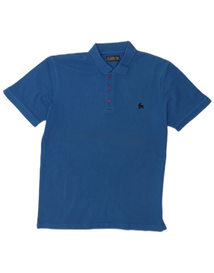 Jack & Jones Mens Polo Shirt Medium Blue Cotton