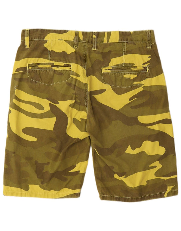 Maui and Sons Mens Chino Shorts IT 48 Medium W32  Green Camouflage Cotton