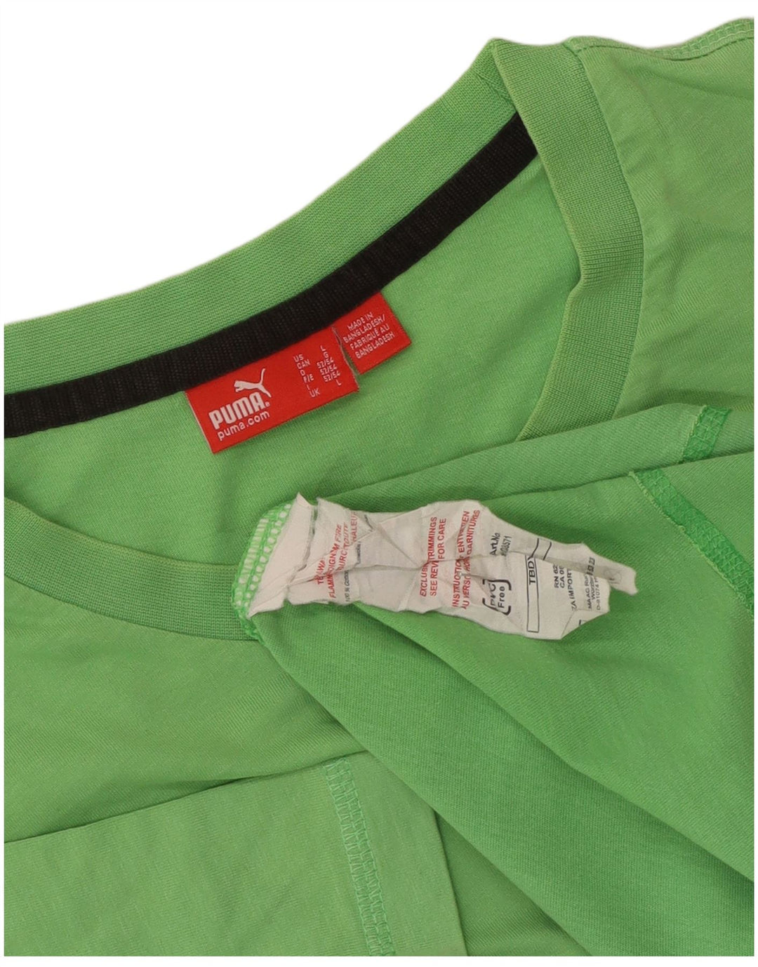Puma Mens Graphic T-Shirt Top Large Green Cotton