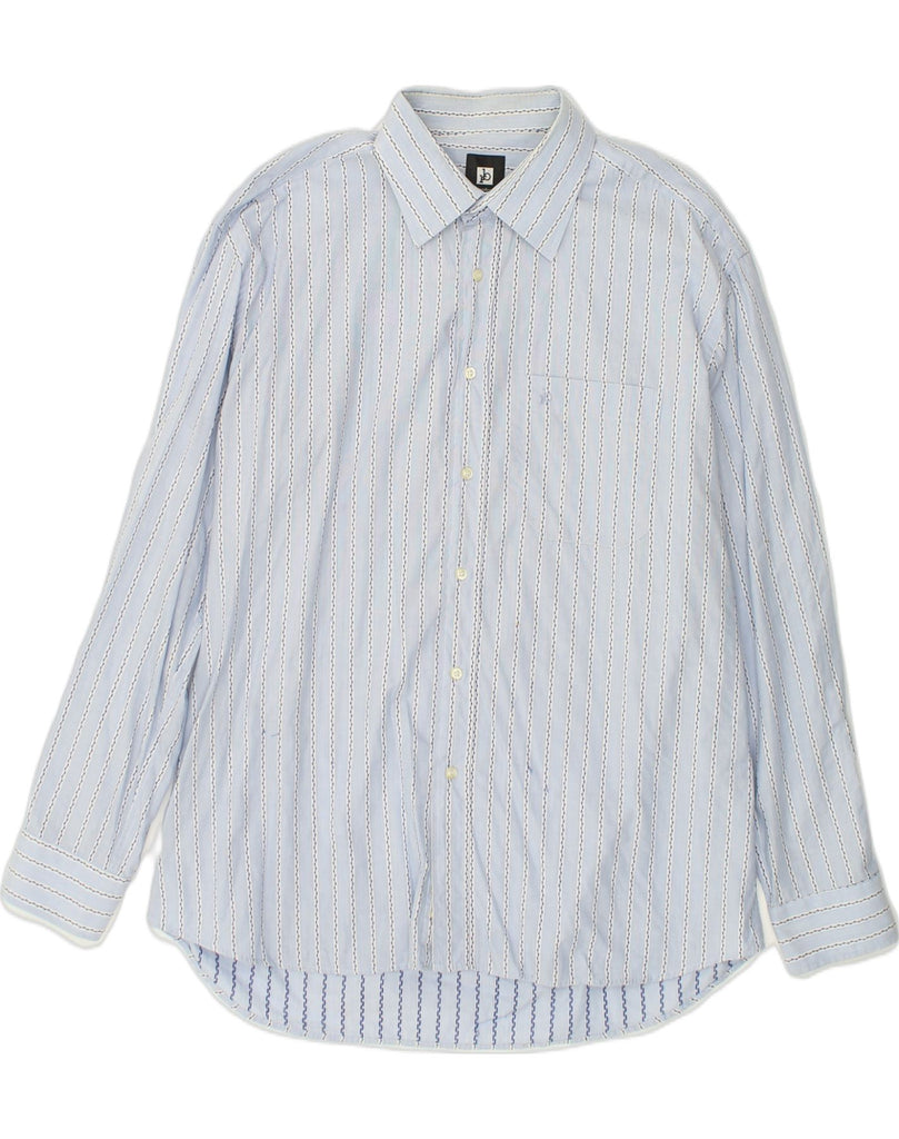 ROCCOBAROCCO Mens Shirt Size 17 1/2 44 XL Blue Striped Cotton | Vintage Roccobarocco | Thrift | Second-Hand Roccobarocco | Used Clothing | Messina Hembry 