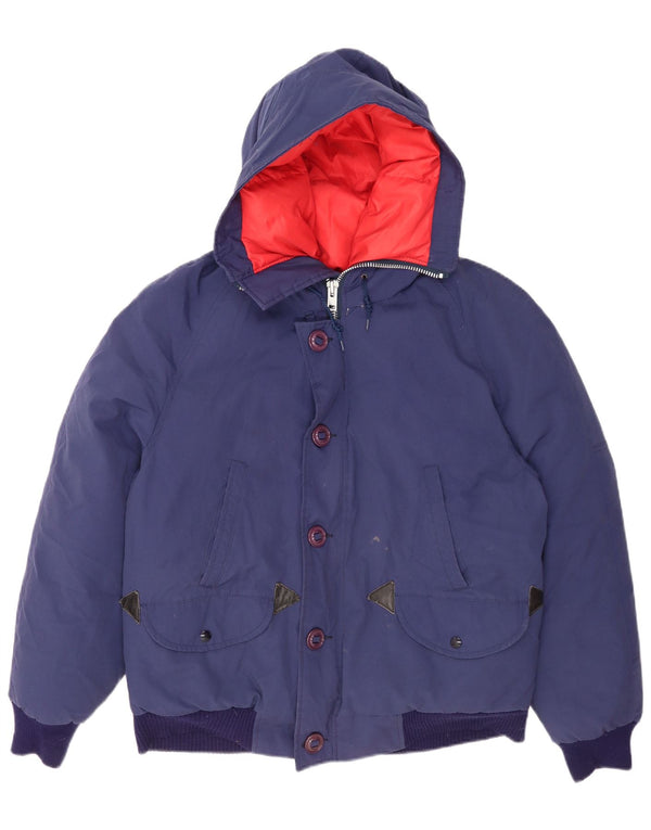 Canadian Mens Hooded Padded Jacket UK 42 XL Blue Polyester