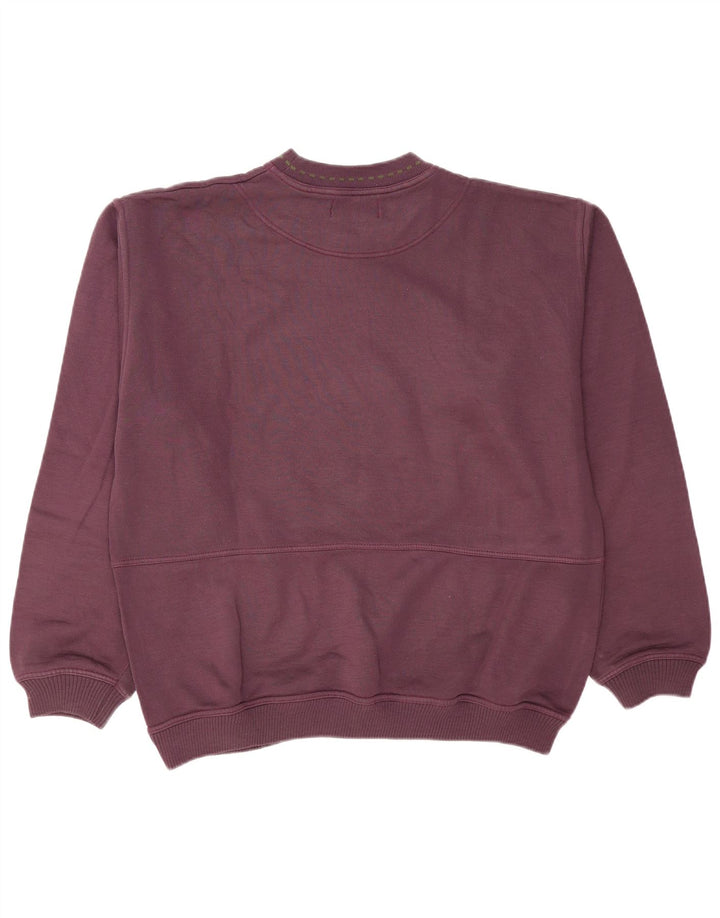 Vintage Mens Graphic Sweatshirt Jumper XL Maroon Cotton