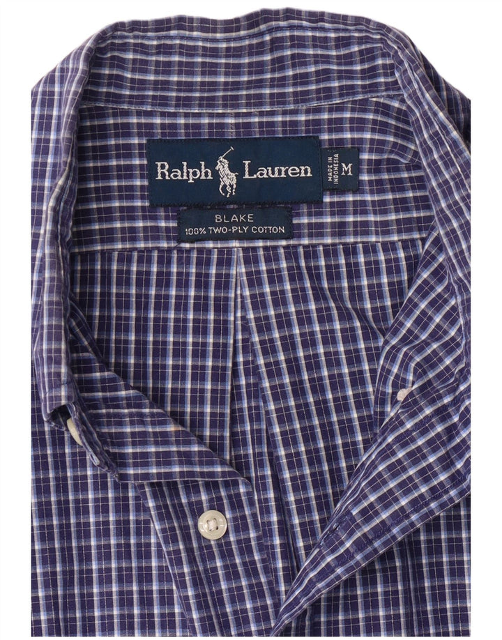 Ralph Lauren Mens Blake Relaxed Fit Shirt Medium Blue Check Cotton