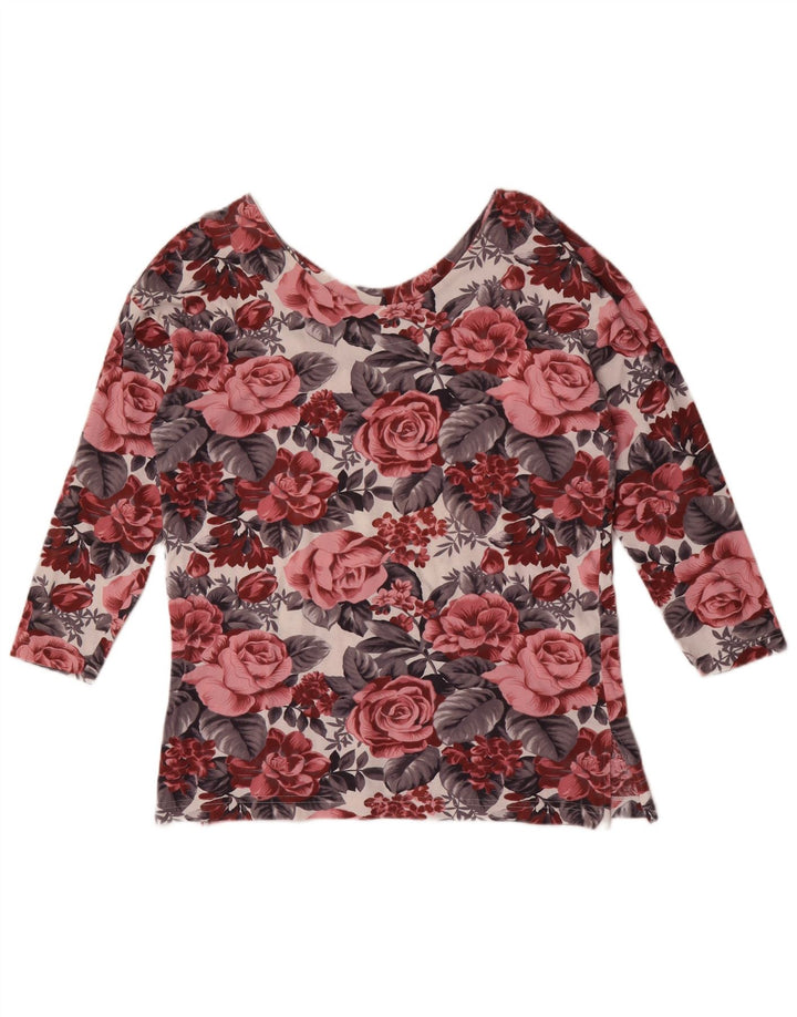 St. Bernard Womens Top 3/4 Sleeve UK 14/16 Large Multicoloured Floral
