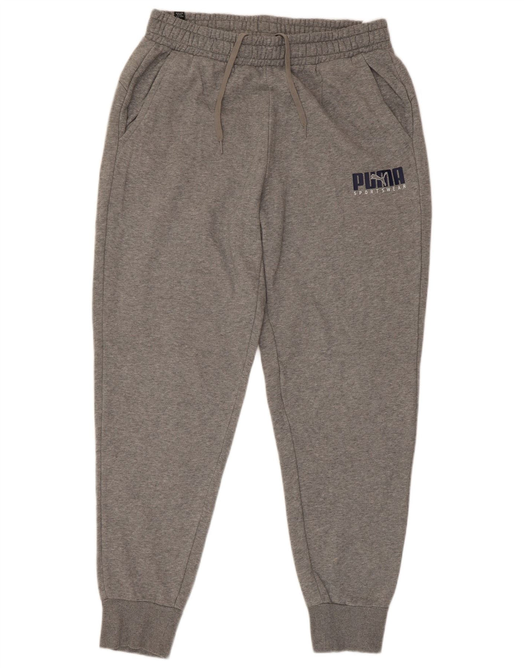 Puma Mens Graphic Tracksuit Trousers Joggers Large Grey Cotton