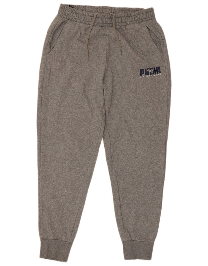 Puma Mens Graphic Tracksuit Trousers Joggers Large Grey Cotton