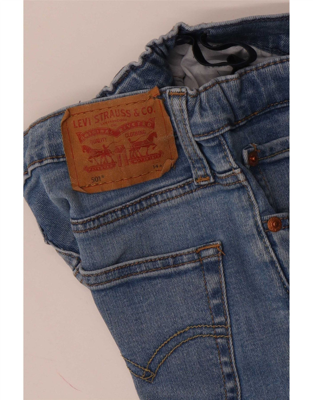 Levi's Boys 501 Distressed Straight Jeans 13-14 Years W28 L27 Blue