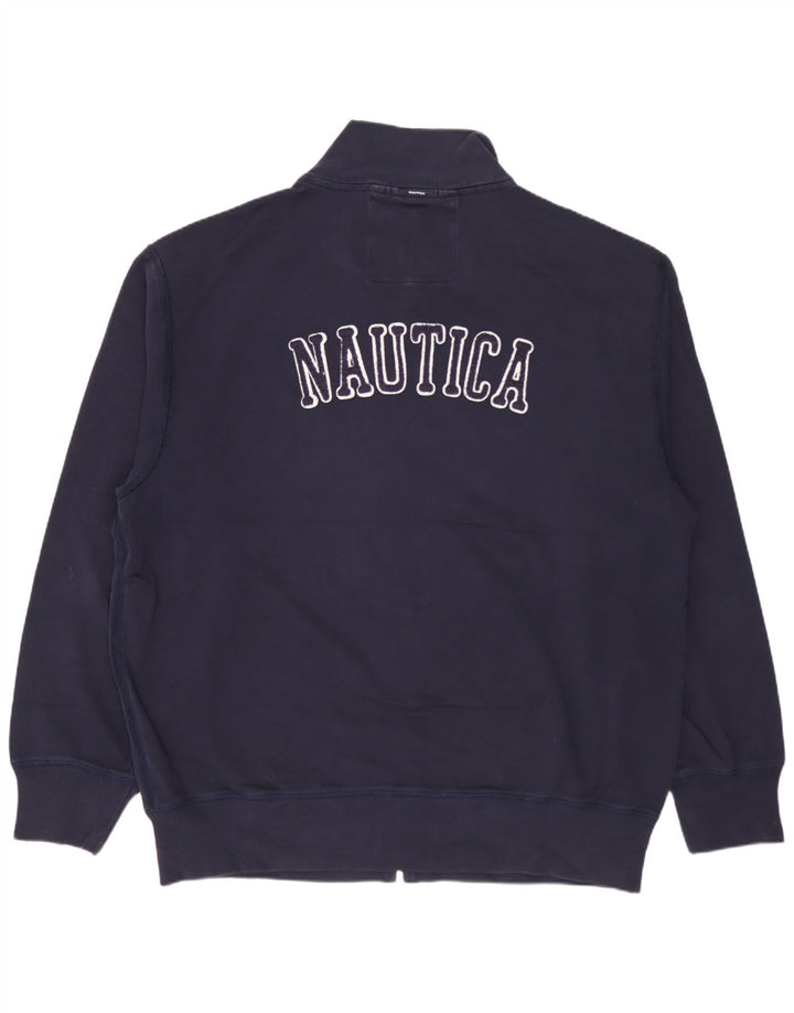Nautica Mens Graphic Tracksuit Top Jacket XL Navy Blue Cotton