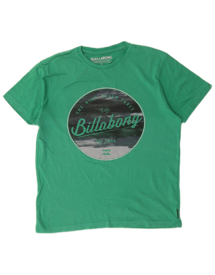 Billabong Mens Graphic T-Shirt Top Small Green Cotton