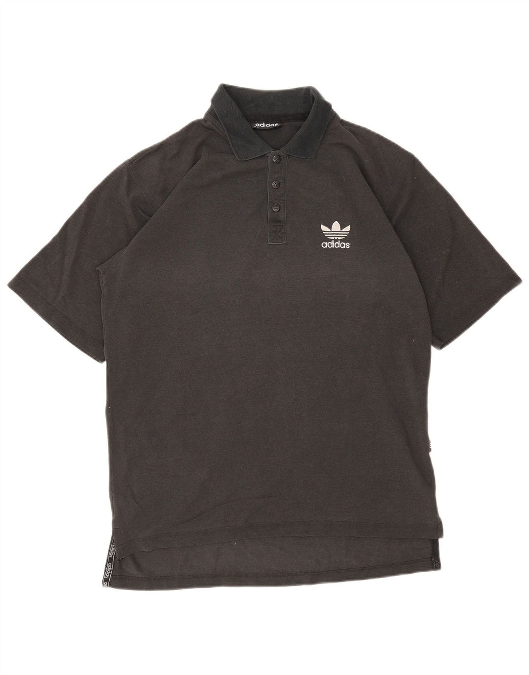 ADIDAS Mens Polo Shirt UK 38/40 Medium Black Cotton